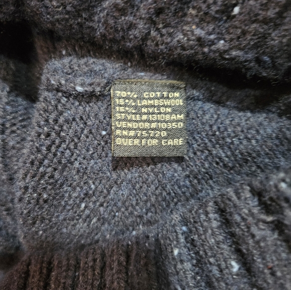 BKE 67 Cable Knit Sweater Blue Size XL Lambswool Cotton Nylon - Picture 4 of 8